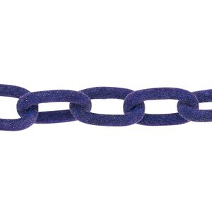 Chain 1pkg1 cable, 12mm, aluminum / flocked purple 24 inch