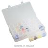Organizer box, plastic, clear, 9 x 5-1/4 x 2-inch rectangle with tray insert, (7) 4-cell containers and snap top. Sold individually. image number 0