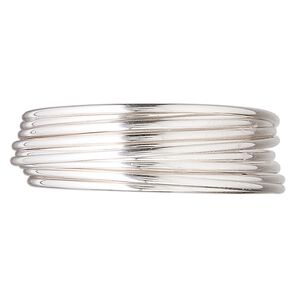 Wire, sterling silver, half-hard, half-round, 16 gauge. Sold per pkg of 5 feet.
