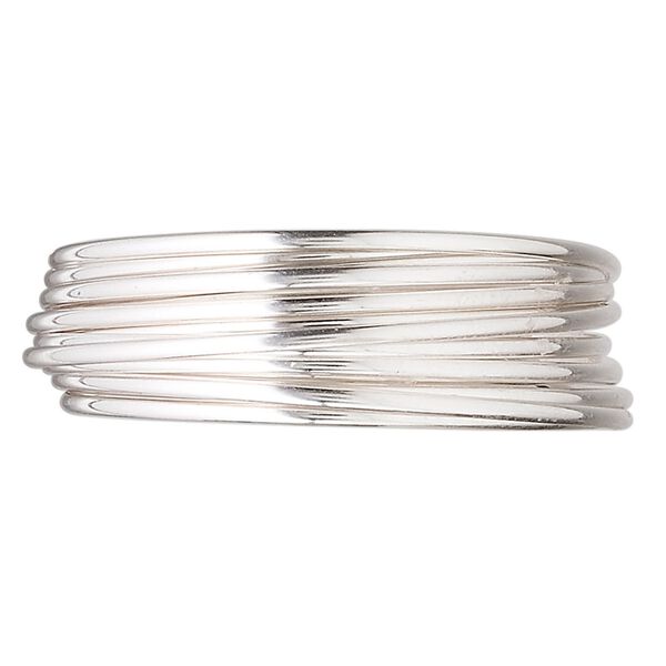 Wire, sterling silver, half-hard, half-round, 16 gauge. Sold per pkg of 5 feet. image number 0