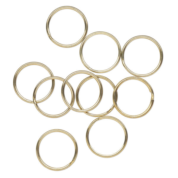 Split ring, antique brass-finished steel, 25mm round with 21.5mm inside diameter. Sold per pkg of 10. image number 0