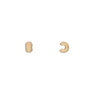 Crimp cover, gold-plated brass, 4mm stardust round. Sold per pkg of 500.