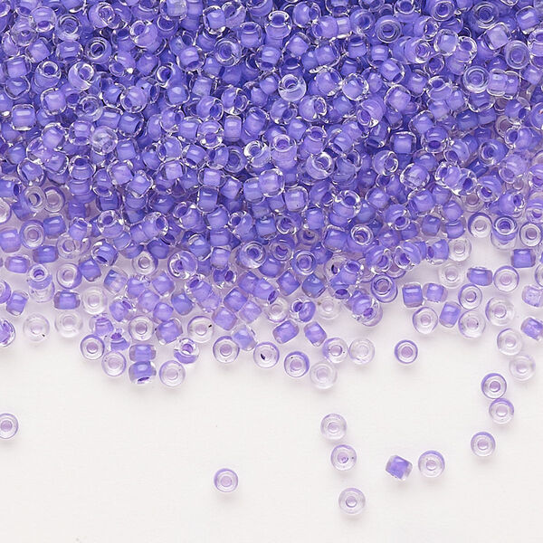 Seed bead, Dyna-Mites™, glass, pkg/40g, #11 round, translucent inside dyed color dark lilac, (214 11/0 RR). image number 0