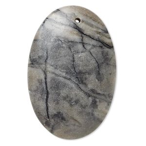Picasso marble 1pkg1, domed flat back oval focal natural 42x30mm-46x36mm