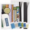 Sabrina Frey Bead Mosaic™ Starter Kit, glass / medium-density fiberboard / glue, pkg/1, multicolored, 8x10 inches with "Geometric" design. image number 1