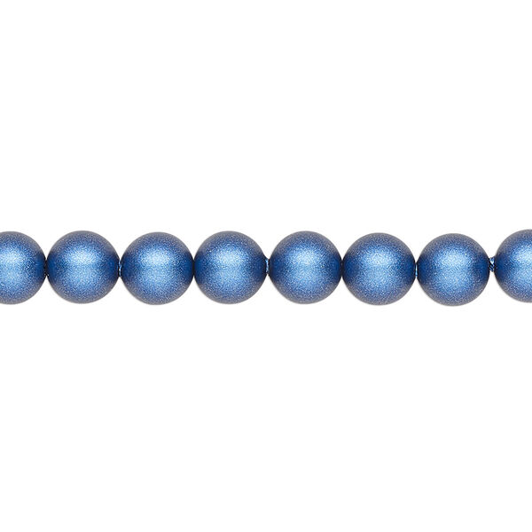 Pearl 50pk iridescent dark blue, Crystal Passions® 6mm round 5810 image number 0
