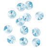 Drop 12pk aquamarine, Crystal Passions® 8mm pendant mini disk 6428 image number 1