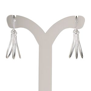 Earring, Create Compliments®, sterling silver, 27.5mm, 21 gauge. Sold per pair.