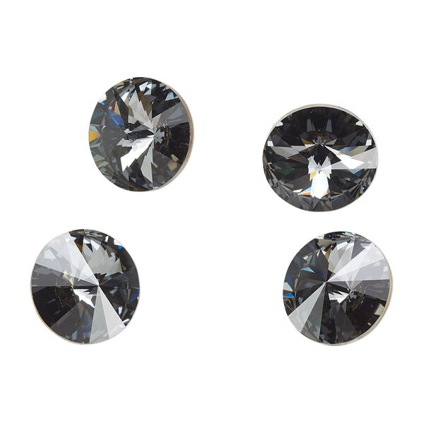 Chaton 144pk crystal silver night foil back, Swarovski® 12mm rivoli 1122 image number 0