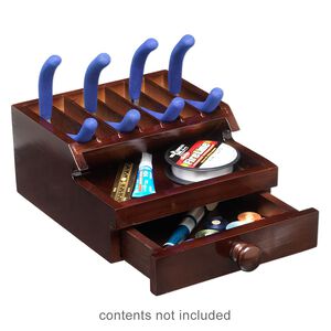 Tool organizer, Park Your Pliers™, wood, brown, 7 x 3-1/2 x 6-1/2 inches. Sold individually.