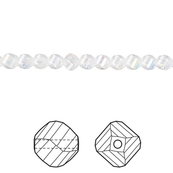 Bead 12pk crystal AB, Crystal Passions® 4mm helix 5020 image number 0