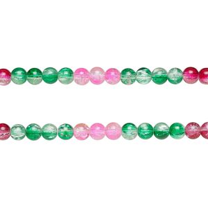 Bead, coated glass, translucent mixed colors, 8-8.5mm round. Sold per pkg of (2) 7-inch strands, approximately 50 beads.