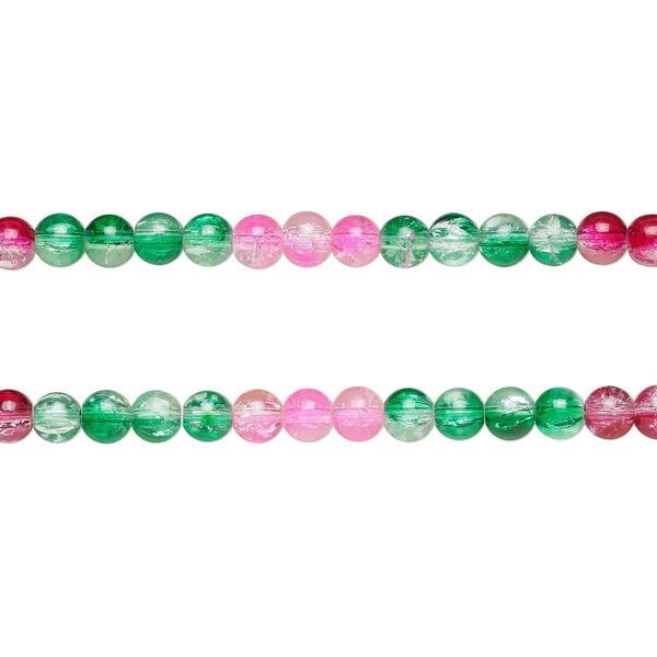 Bead, coated glass, translucent mixed colors, 8-8.5mm round. Sold per pkg of (2) 7-inch strands, approximately 50 beads. image number 0