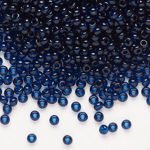 Seed bead, Preciosa Ornela Czech glass, pkg/500g, #8 rocaille, transparent dark aquamarine, (60100).