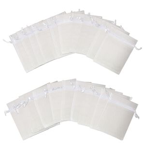 Pouch, chiffon, white, 3-1/2x3 inches. Sold per pkg of 24.
