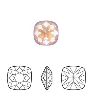Fancy stone 6pk crystal dusty pink DeLite, Crystal Passions® 12mm cushion 4470
