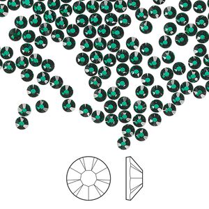 Flat back 1440pk emerald foil back, Preciosa MAXIMA Czech crystal hotfix rhinestone 2.7-2.9mm chaton rose round SS10