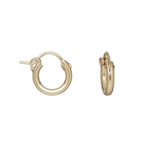 Earring, 14Kt gold-filled, 12mm hoop with latch back closure. Sold per pair. image number 0