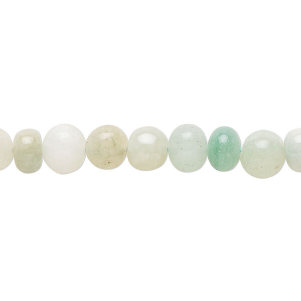 Bead, multi-beryl (heated), 6x4mm-7x6 hand-cut rondelle and 6-7mm uneven round, C grade, Mohs hardness 7. Sold per 14-inch strand, approximately 65 beads. image number 0
