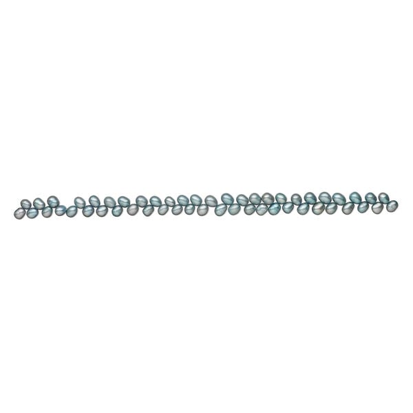 Freshwater pearl 1pkg1, herringbone-drilled rice, 14 inch blue-grey 7x6mm-8x7mm cultured image number 1
