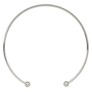 Neckwire, silver-finished steel, 2.8mm round with with (2) 8mm ball ends, 12 inches. Sold individually.