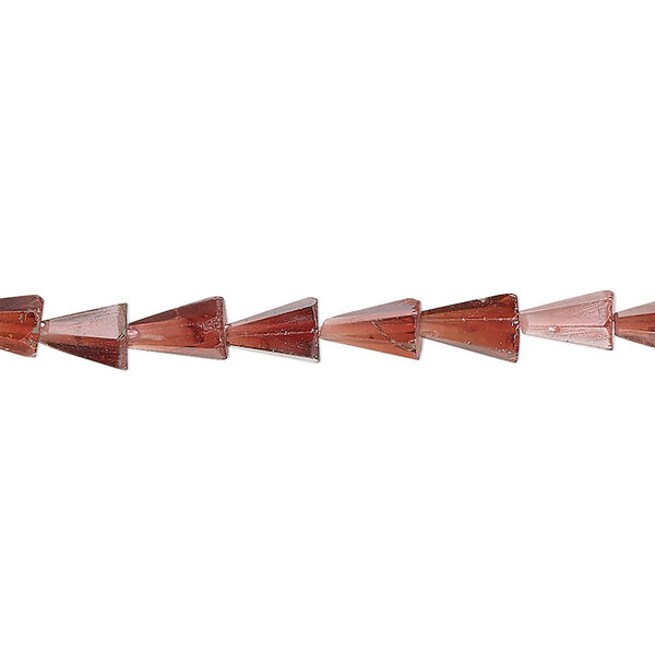 Bead, garnet (natural), 5x4mm-9x5mm hand-cut faceted cone, B+ grade, Mohs hardness 7 to 7-1/2. Sold per 15-inch strand, approximately 60 beads. image number 0