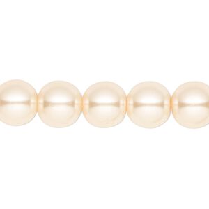 Bead, crystal pearl, cream, 10mm round. Sold per pkg of (2) 15-1/2" to 16" strands, approximately 80 beads.