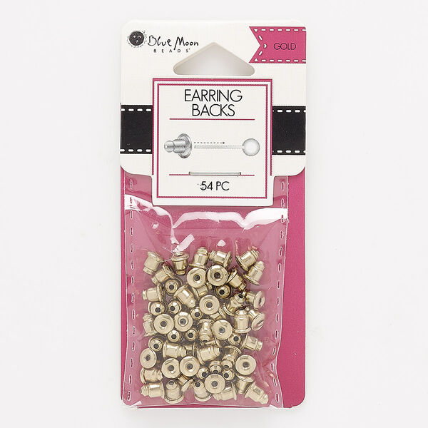 Earnut, gold-finished "pewter" (zinc-based alloy), 6x5mm barrel. Sold per pkg of 54. image number 0