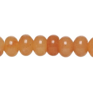 Peach aventurine 1pkg1, rondelle bead natural, 15 inch 10x6mm-11x7mm