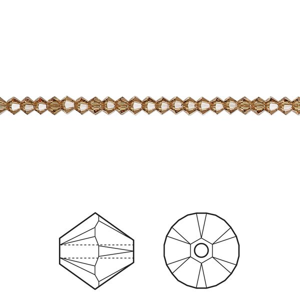 Bead 48pk light Colorado topaz, Crystal Passions® 2.5mm bicone 5328 image number 0