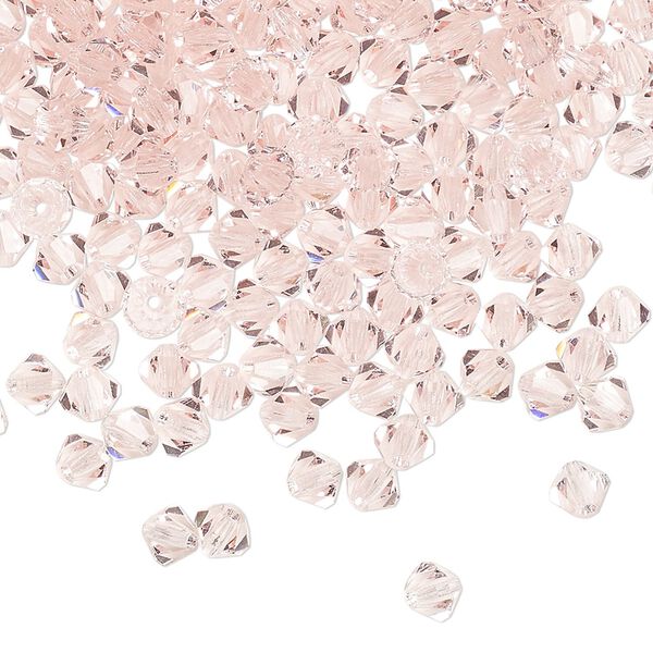 Bead 48pk light rose, Preciosa Czech crystal 4mm bicone image number 0