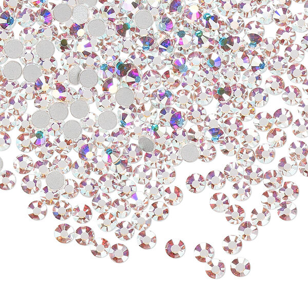 Flat back, Dance With Me™ crystal rhinestone, crystal AB, foil back, 2.7-2.9mm rose, SS10. Sold per pkg of 144 (1 gross). image number 0