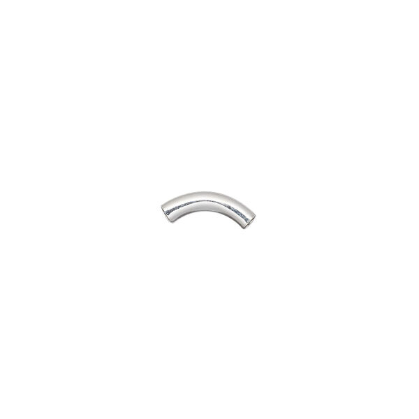 Bead, silver-plated brass, 10x2mm curved tube. Sold per pkg of 100. image number 0