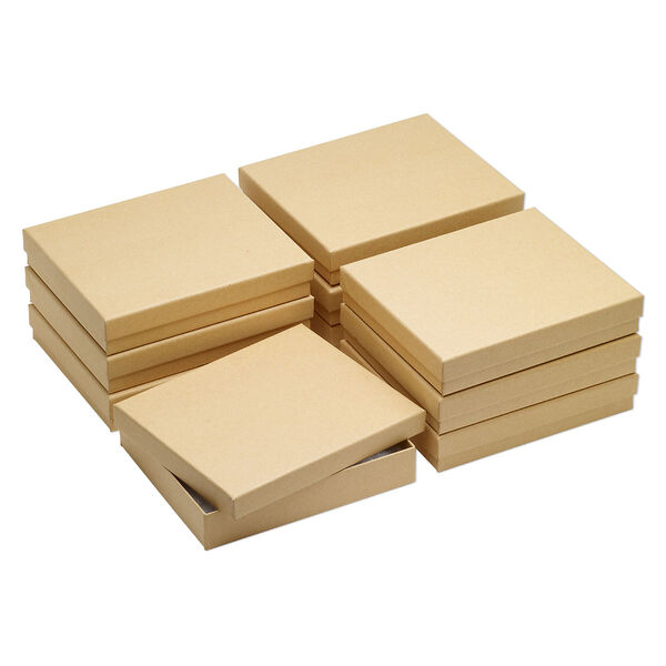 Box, paper and "cotton" filled, kraft, 6-1/8x5-1/8x1-1/8 inch rectangle. Sold per pkg of 10. image number 0