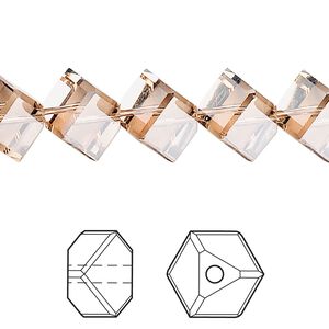 Bead 12pk light Colorado topaz, Crystal Passions® 10.5x8mm dice 5600