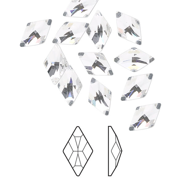 Flat back 144pk crystal foil back, Crystal Passions® 10x6mm rhombus 2709 image number 0