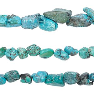 Turquoise 1pkg3, nugget bead 15 inch mix mini to small
