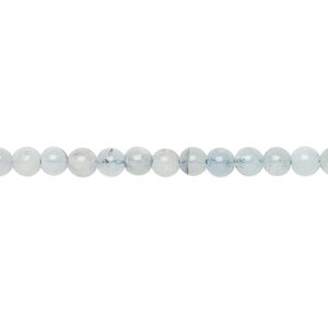 Aquamarine 1pkg1, round bead 15 inch 4mm-5mm