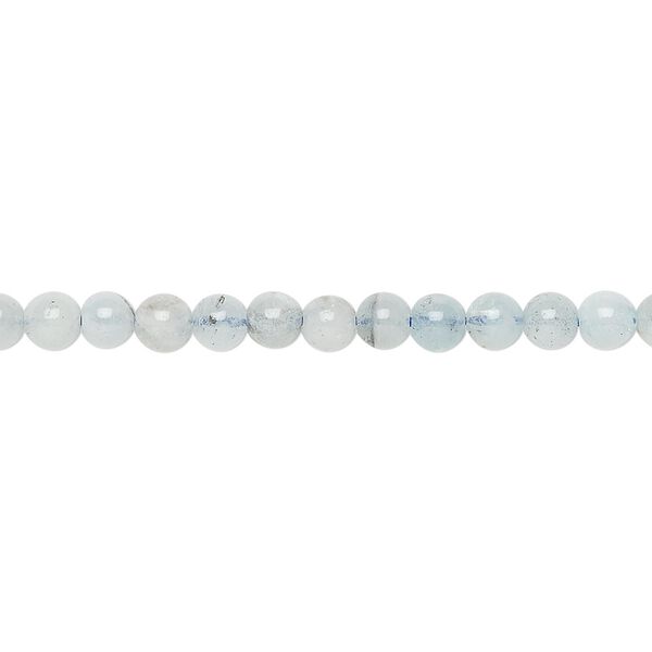 Aquamarine 1pkg1, round bead 15 inch 4mm-5mm image number 0