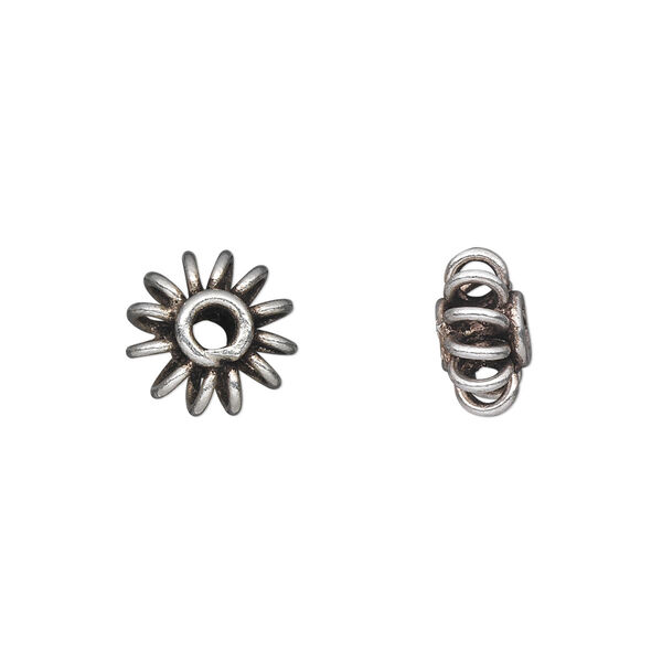 Bead, Hill Tribes, antiqued silver-plated brass, 11x5mm open rondelle. Sold per pkg of 4. image number 0