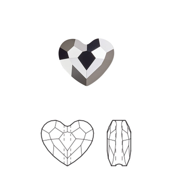 Bead 4pk crystal silver night 2X, Crystal Passions® 12mm love 5741 image number 0