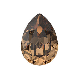 Fancy stone 1pkg1 light smoked topaz foil back, Crystal Passions® Regenerated 14x10mm pear 4320
