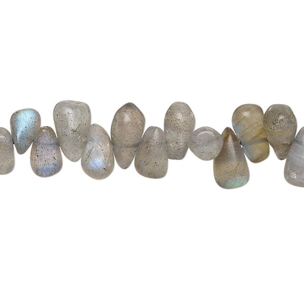 Labradorite 1pkg1, hand-cut top-drilled teardrop bead natural D grade, 14 inch 7x4mm-10x5mm image number 0