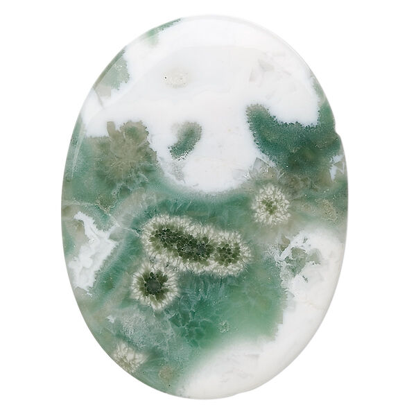 Cabochon, ocean jasper (natural), 40x30mm calibrated oval, B grade, Mohs hardness 6-1/2 to 7. Sold individually. image number 0