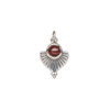 Garnet / sterling silver 1pkg1, antiqued fan drop natural 14x11.5mm image number 1