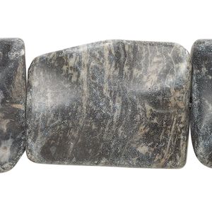 Black / white marble 1pkg1, wavy rectangle bead natural 15 inch 33x26mm-34x27mm