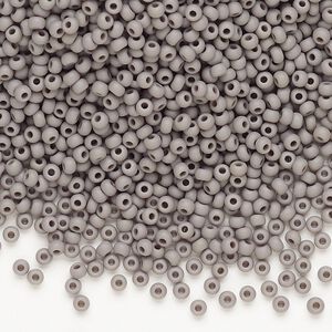 Seed bead, Preciosa Ornela, Czech glass, pkg/500g, opaque matte grey, #10 rocaille.