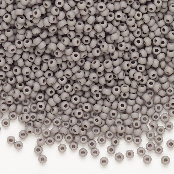 Seed bead, Preciosa Ornela, Czech glass, pkg/500g, opaque matte grey, #10 rocaille. image number 0