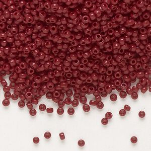 Seed bead, Miyuki, glass, pkg/25g, #11 rocaille, opaque currant, (RR-419).