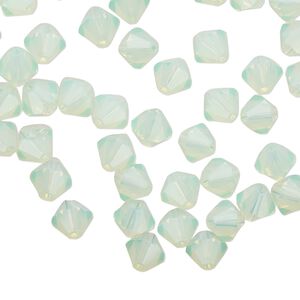 Bead 288pk chrysolite opal, Preciosa Czech crystal 6mm bicone